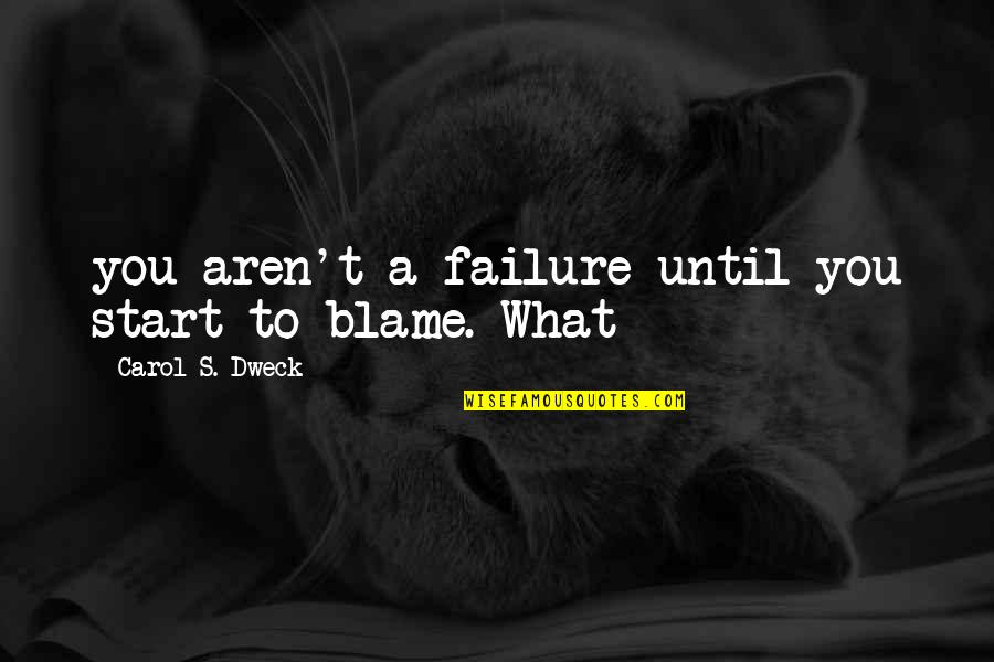 Friends Not Standing Up For You Quotes By Carol S. Dweck: you aren't a failure until you start to