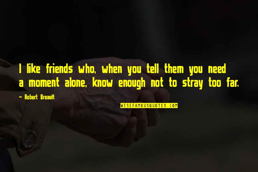 Friends Not There When You Need Them Quotes By Robert Breault: I like friends who, when you tell them