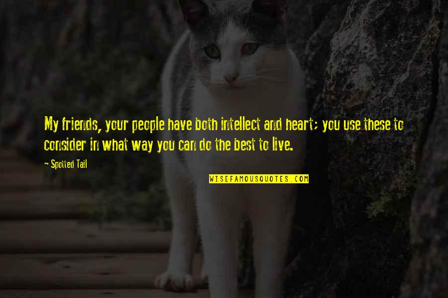 Friends Only Use You Quotes By Spotted Tail: My friends, your people have both intellect and