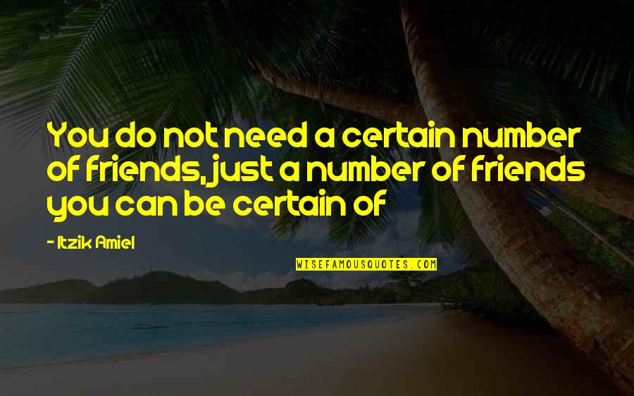 Friends Over Relationships Quotes By Itzik Amiel: You do not need a certain number of