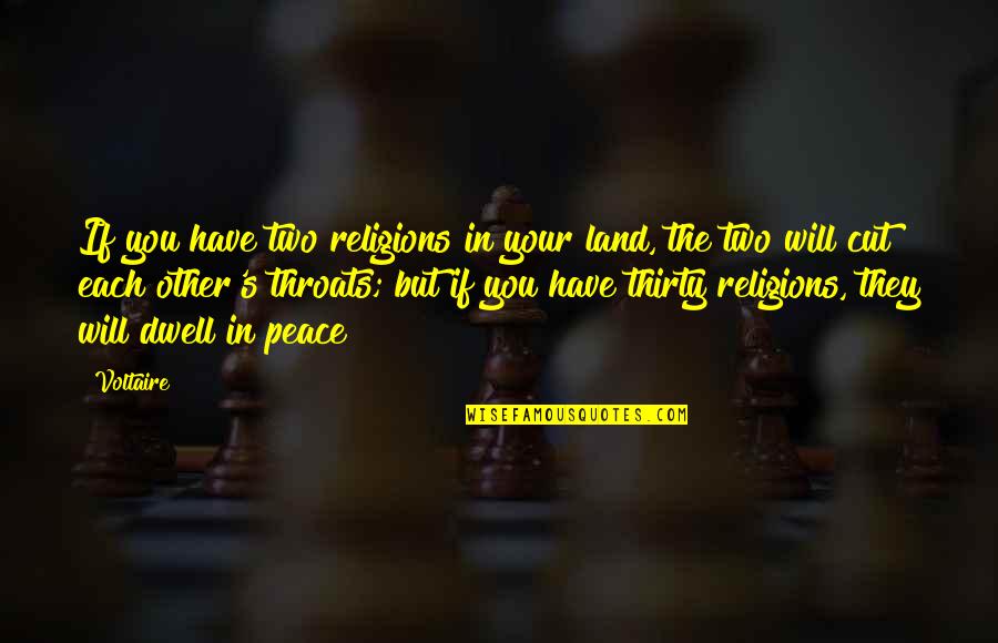Friends Separating Quotes By Voltaire: If you have two religions in your land,