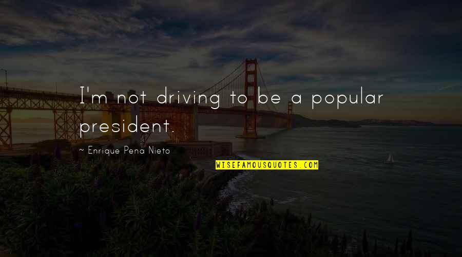 Friends Spending Time Together Quotes By Enrique Pena Nieto: I'm not driving to be a popular president.