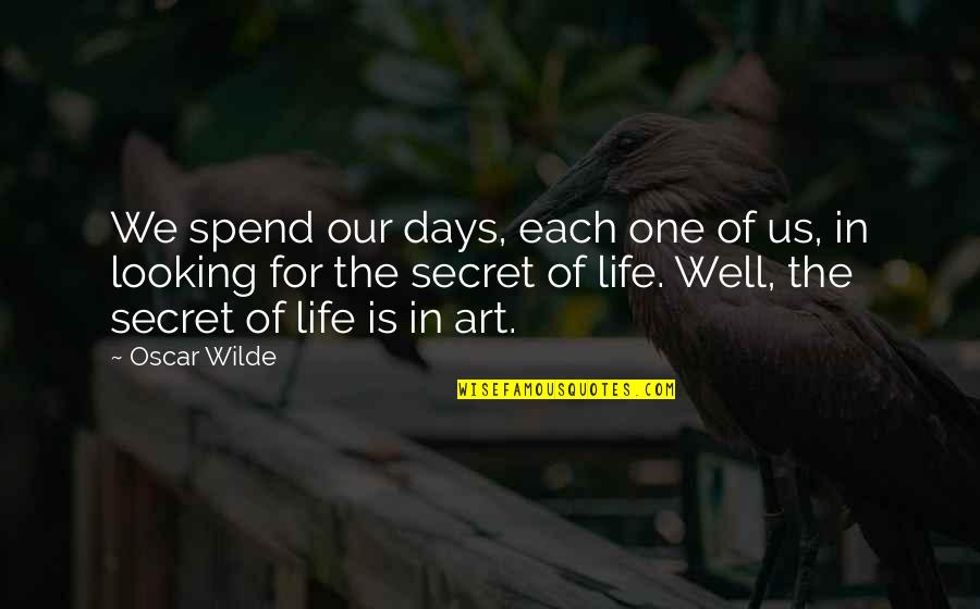 Friends Stab You Back Quotes By Oscar Wilde: We spend our days, each one of us,