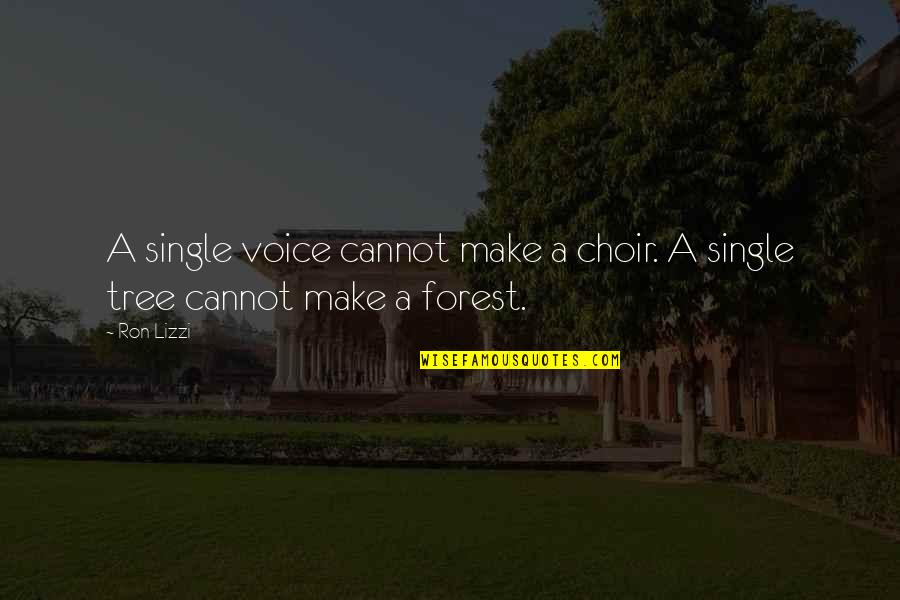 Friends Supporting You Quotes By Ron Lizzi: A single voice cannot make a choir. A