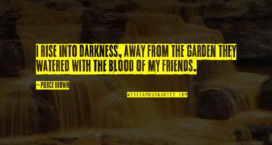 Friends Talk About Anything Quotes By Pierce Brown: I rise into darkness, away from the garden