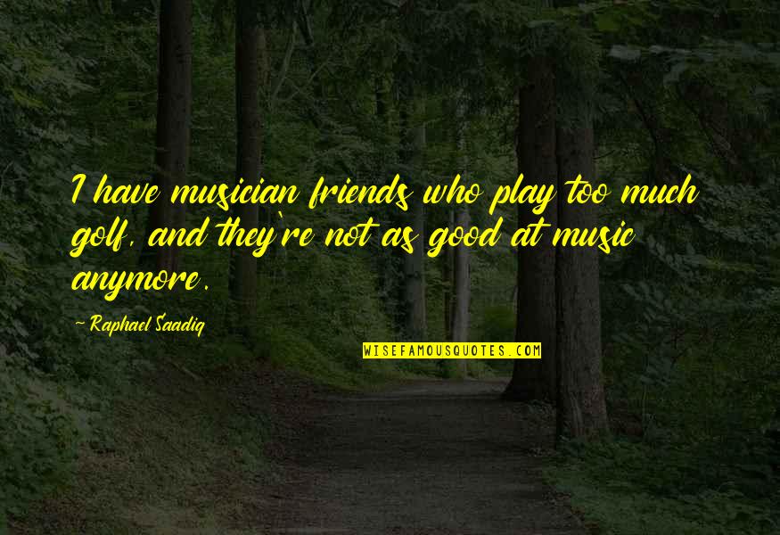 Friends That Are Not Friends Anymore Quotes By Raphael Saadiq: I have musician friends who play too much