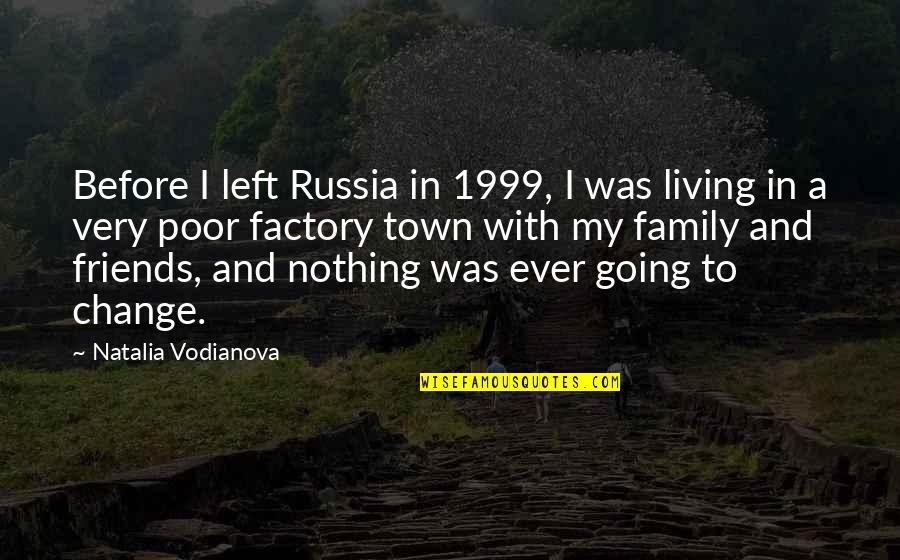Friends That Change You Quotes By Natalia Vodianova: Before I left Russia in 1999, I was