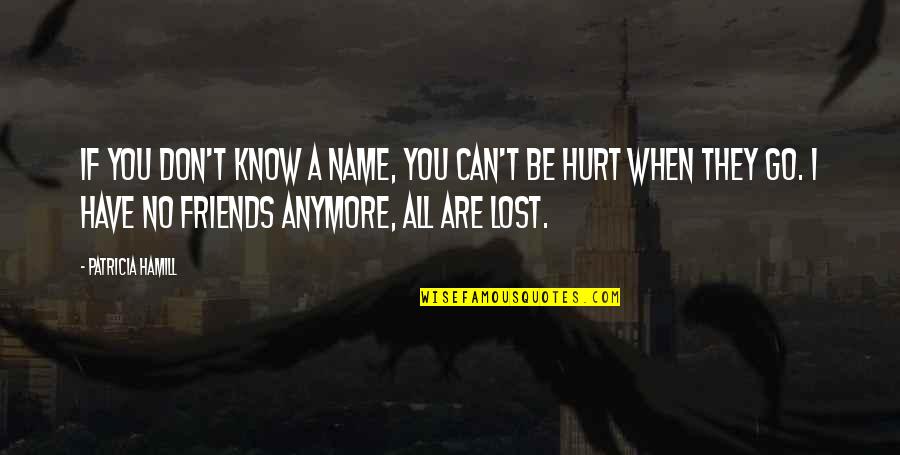 Friends That Have Hurt You Quotes By Patricia Hamill: If you don't know a name, you can't