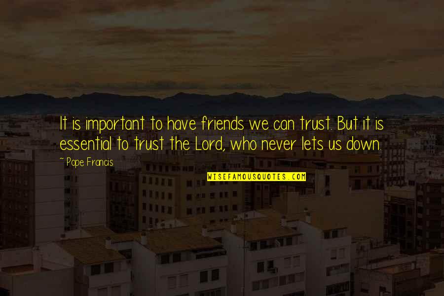 Friends That You Can't Trust Quotes By Pope Francis: It is important to have friends we can