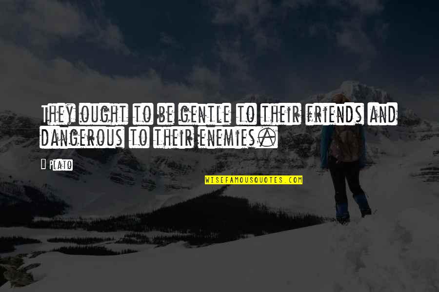 Friends To Enemy Quotes By Plato: They ought to be gentle to their friends