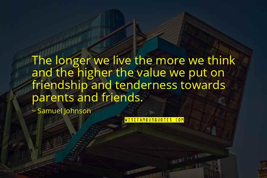 Friends Value Quotes By Samuel Johnson: The longer we live the more we think