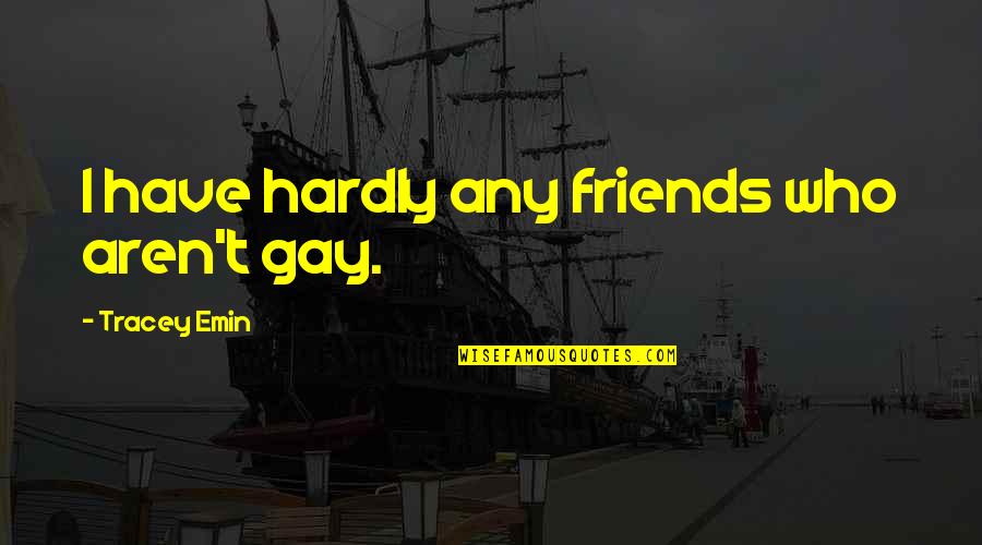 Friends Who Aren't There For You Quotes By Tracey Emin: I have hardly any friends who aren't gay.