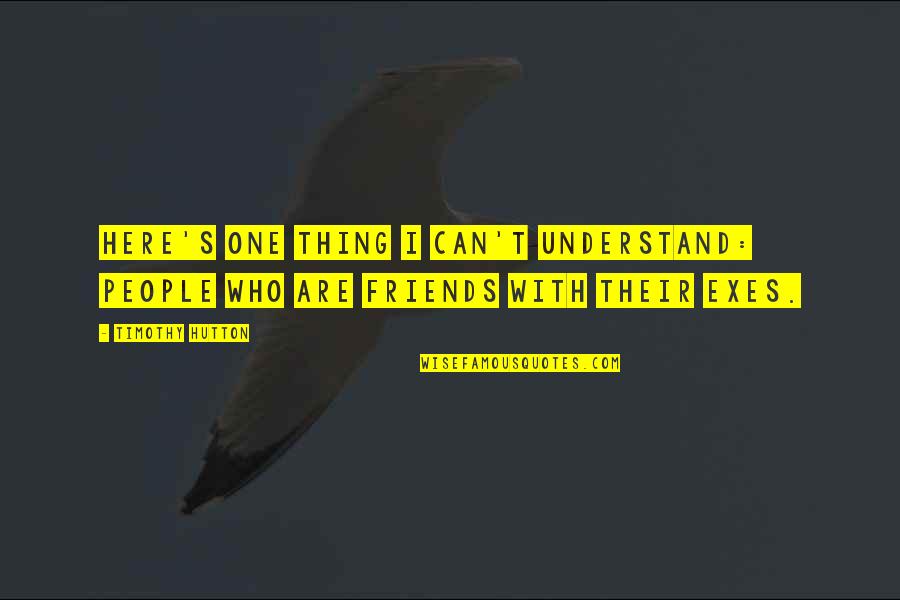 Friends Who Understand You Quotes By Timothy Hutton: Here's one thing I can't understand: people who