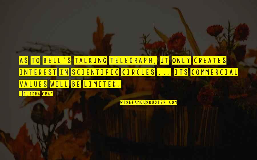 Friends Won't Leave You Quotes By Elisha Gray: As to Bell's talking telegraph, it only creates