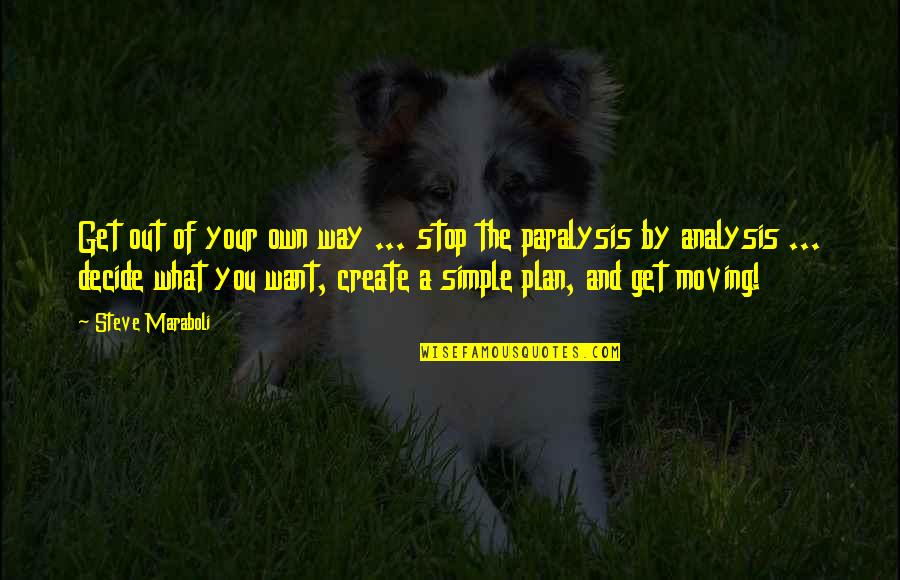 Friends Working Things Out Quotes By Steve Maraboli: Get out of your own way ... stop