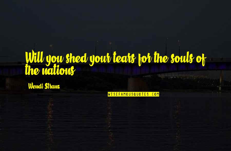 Friends You Don't Always See Quotes By Wendi Stranz: Will you shed your tears for the souls