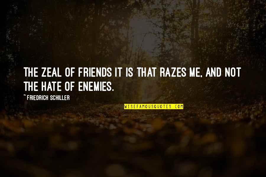 Friends You Hate Quotes By Friedrich Schiller: The zeal of friends it is that razes