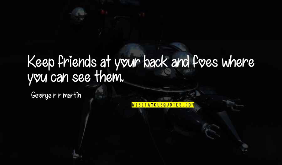 Friends You Keep Quotes By George R R Martin: Keep friends at your back and foes where Friends You Keep Quotes By George R R Martin: Keep friends at your back and foes where