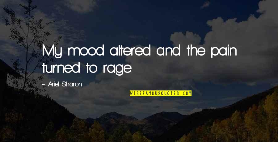 Friendship 2012 Quotes By Ariel Sharon: My mood altered and the pain turned to