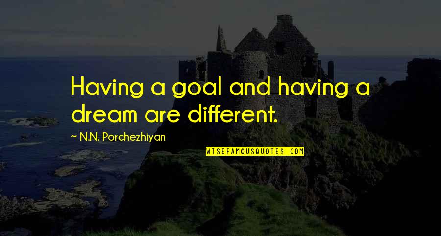 Friendship 2012 Quotes By N.N. Porchezhiyan: Having a goal and having a dream are