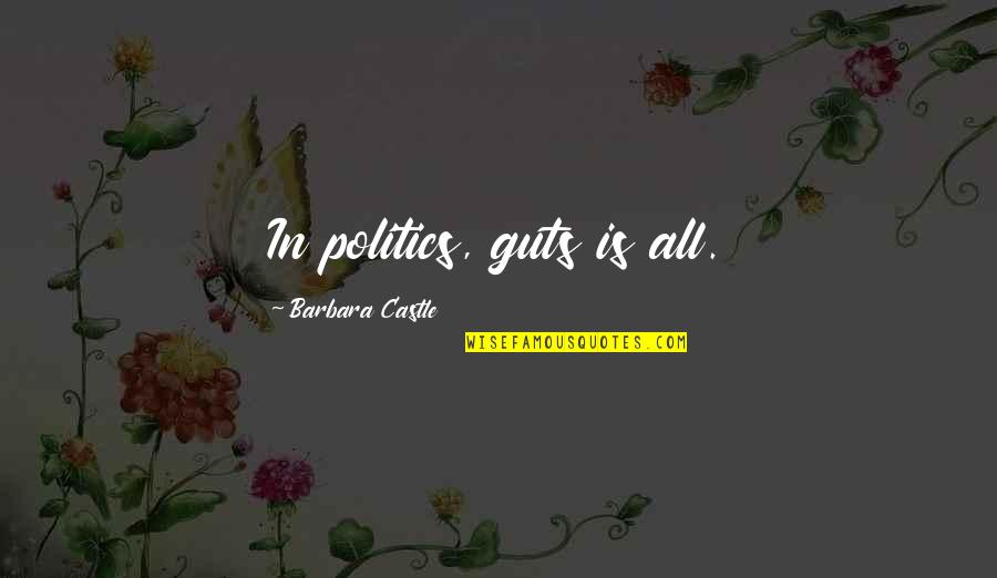 Friendship After Break Up Quotes By Barbara Castle: In politics, guts is all.