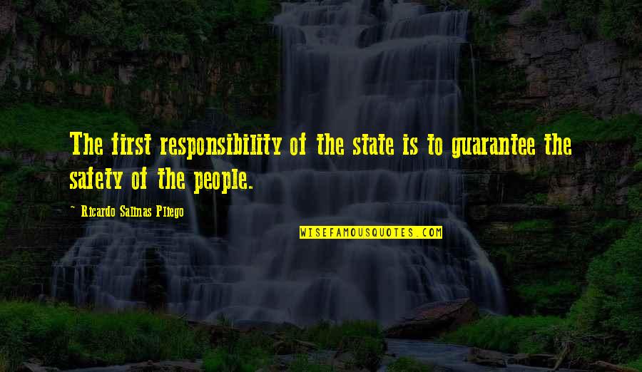 Friendship And Footsteps Quotes By Ricardo Salinas Pliego: The first responsibility of the state is to