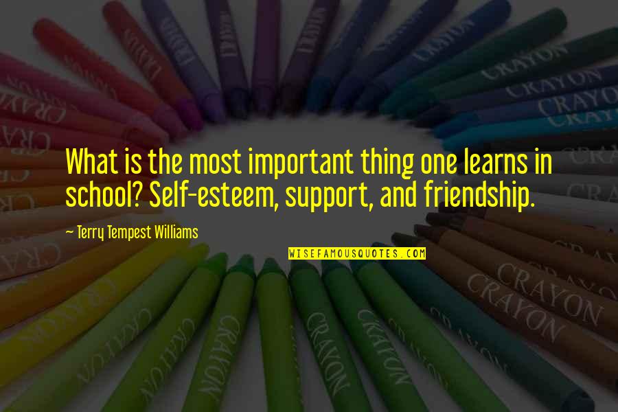 Friendship And Support Quotes By Terry Tempest Williams: What is the most important thing one learns