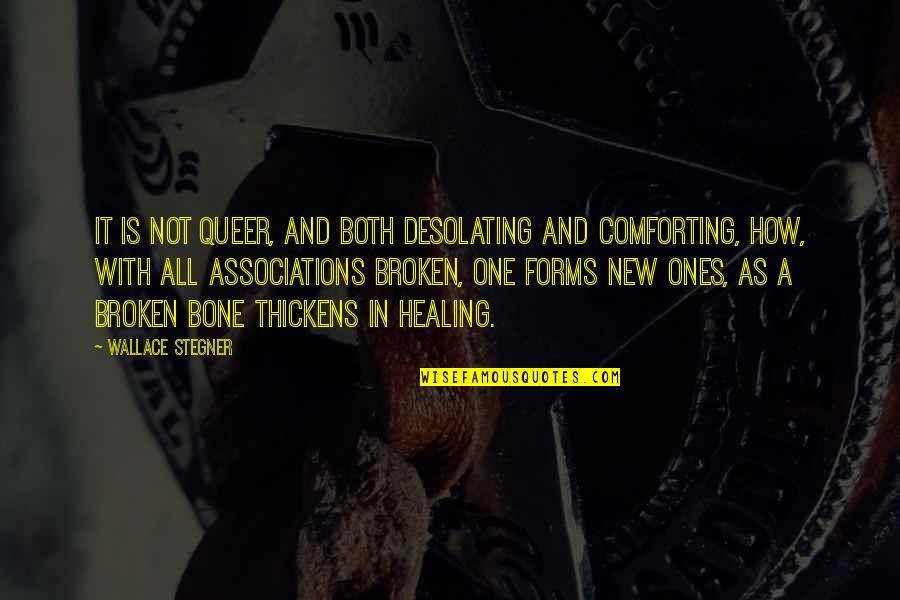 Friendship Broken Quotes By Wallace Stegner: It is not queer, and both desolating and
