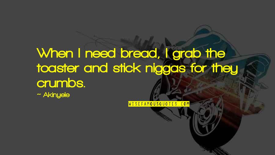 Friendship Having Misunderstanding Quotes By Akinyele: When I need bread, I grab the toaster