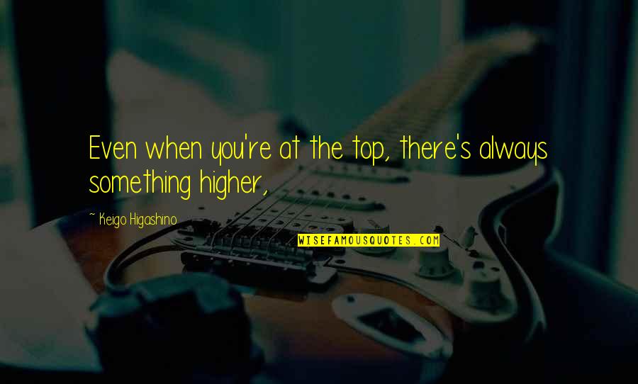 Friendship Hunger Games Quotes By Keigo Higashino: Even when you're at the top, there's always