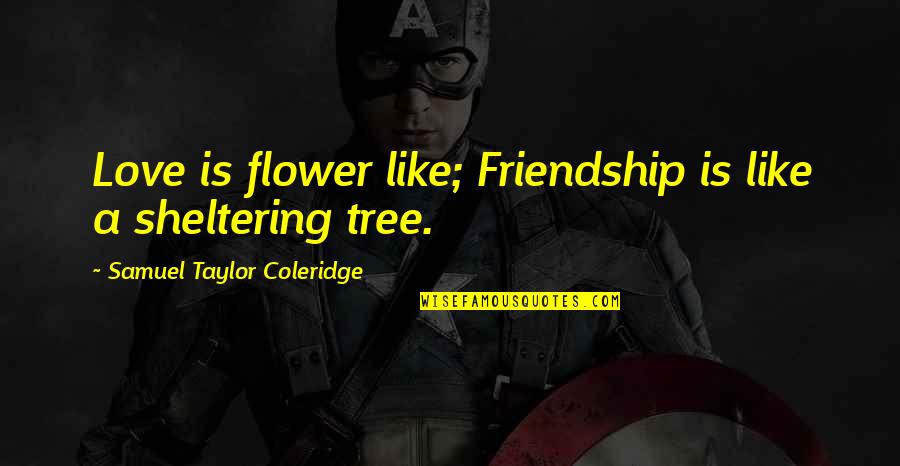 Friendship Is Like A Quotes By Samuel Taylor Coleridge: Love is flower like; Friendship is like a