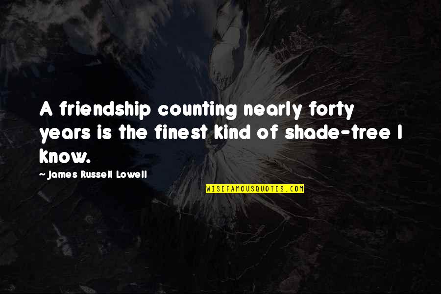 Friendship Over The Years Quotes By James Russell Lowell: A friendship counting nearly forty years is the