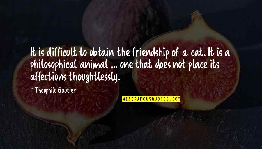 Friendship Philosophical Quotes By Theophile Gautier: It is difficult to obtain the friendship of