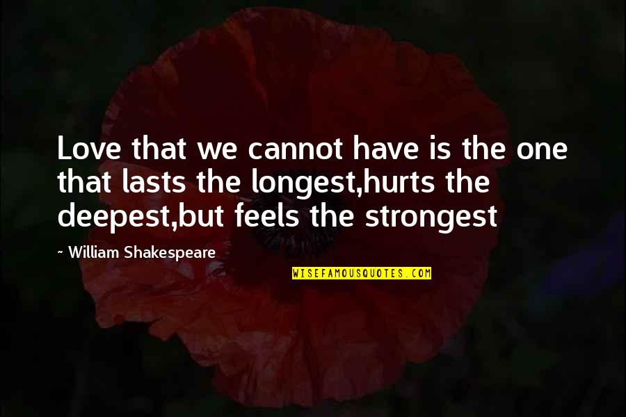 Friendship Qualities Quotes By William Shakespeare: Love that we cannot have is the one