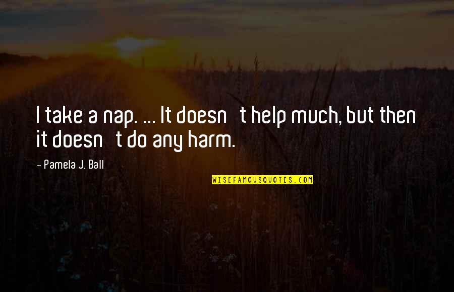 Friendship Realise Quotes By Pamela J. Ball: I take a nap. ... It doesn't help