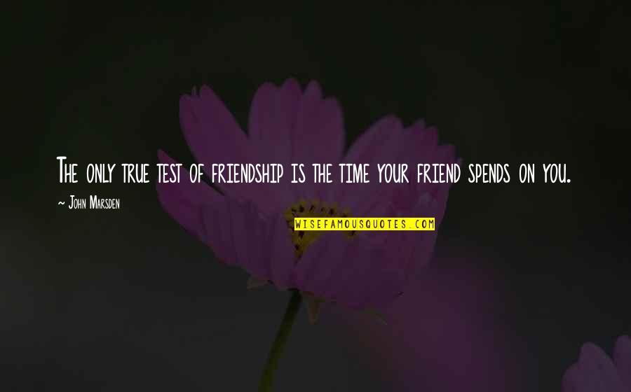 Friendship Time Quotes By John Marsden: The only true test of friendship is the