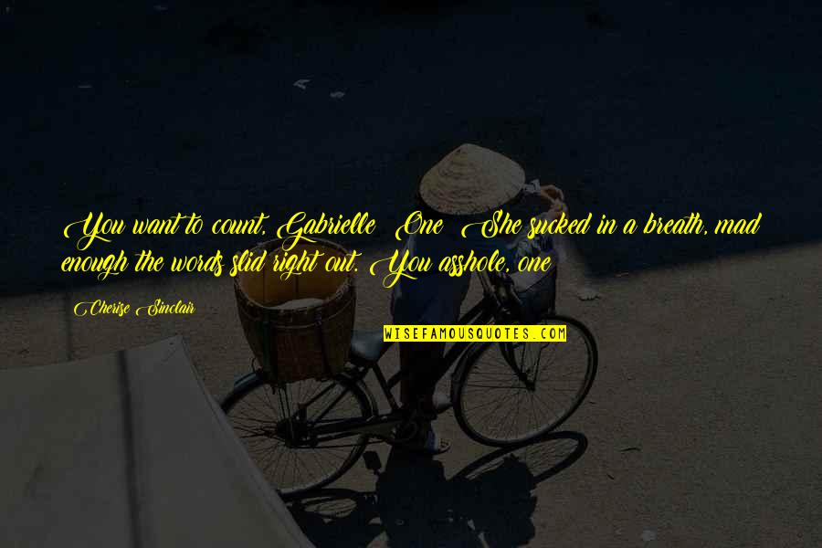 Friendship Turn Into Lovers Quotes By Cherise Sinclair: You want to count, Gabrielle? One! She sucked