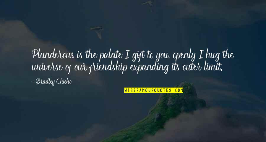 Friendship Universe Quotes By Bradley Chicho: Plunderous is the palate I gift to you,
