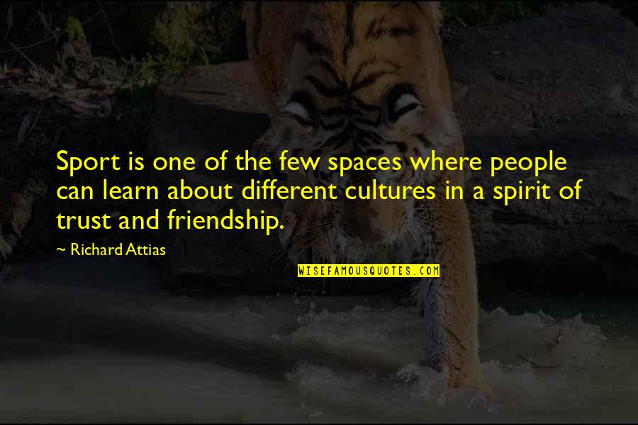 Friendship Without Trust Quotes By Richard Attias: Sport is one of the few spaces where Friendship Without Trust Quotes By Richard Attias: Sport is one of the few spaces where