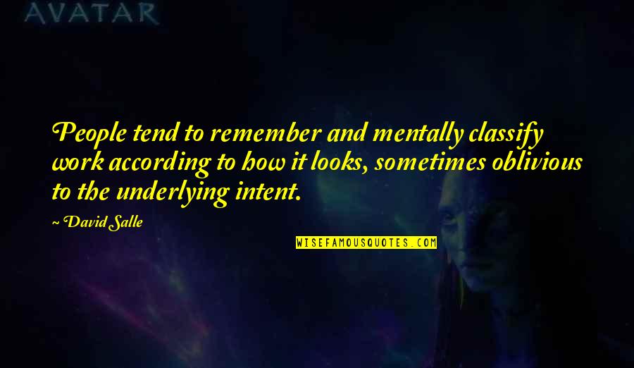 Frieren At The Funeral Quotes By David Salle: People tend to remember and mentally classify work Frieren At The Funeral Quotes By David Salle: People tend to remember and mentally classify work