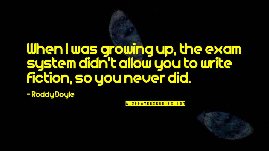 Frieseke Frederick Quotes By Roddy Doyle: When I was growing up, the exam system