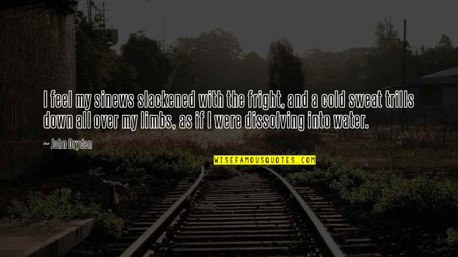 Fright Quotes By John Dryden: I feel my sinews slackened with the fright,