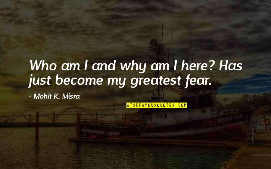Frightend Quotes By Mohit K. Misra: Who am I and why am I here?