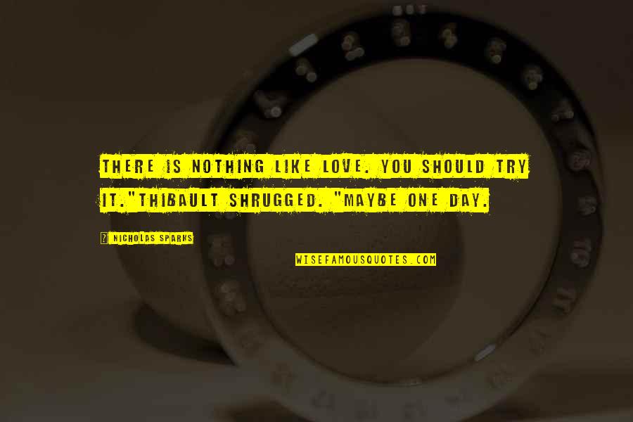 Frightend Quotes By Nicholas Sparks: There is nothing like love. You should try