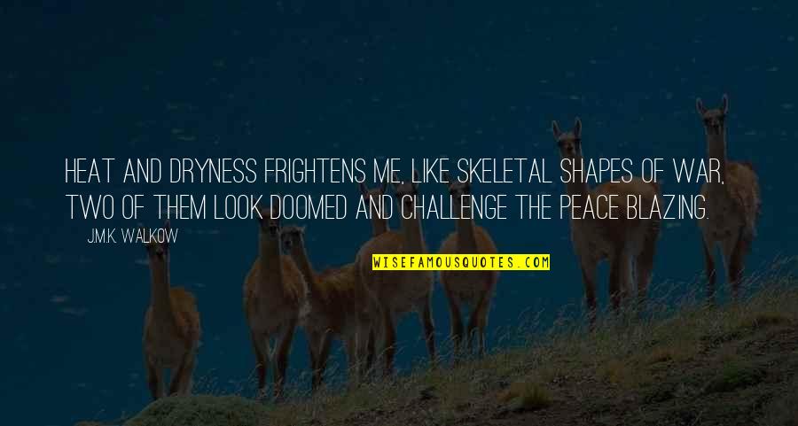 Frightens Quotes By J.M.K. Walkow: Heat and dryness frightens me, like skeletal shapes Frightens Quotes By J.M.K. Walkow: Heat and dryness frightens me, like skeletal shapes