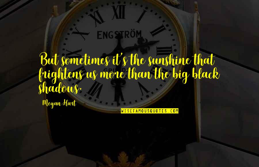 Frightens Quotes By Megan Hart: But sometimes it's the sunshine that frightens us