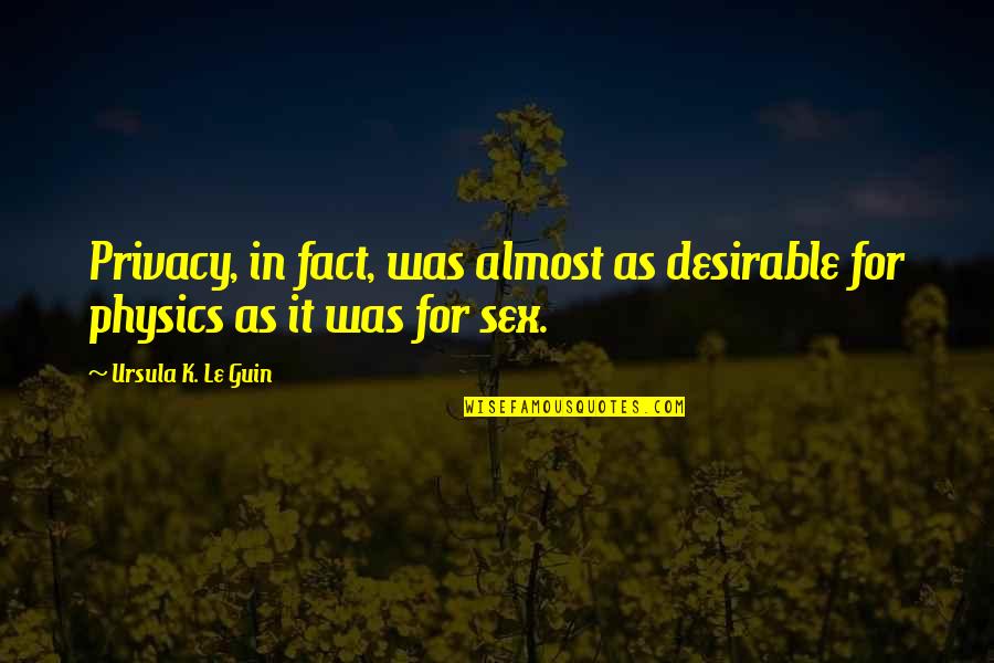 Frimann Dahl Quotes By Ursula K. Le Guin: Privacy, in fact, was almost as desirable for Frimann Dahl Quotes By Ursula K. Le Guin: Privacy, in fact, was almost as desirable for