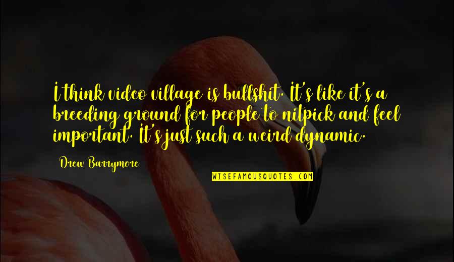 Fringe Famous Quotes By Drew Barrymore: I think video village is bullshit. It's like Fringe Famous Quotes By Drew Barrymore: I think video village is bullshit. It's like