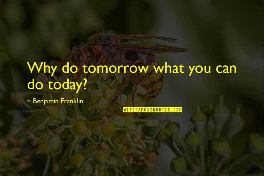 Friscia Flower Quotes By Benjamin Franklin: Why do tomorrow what you can do today?