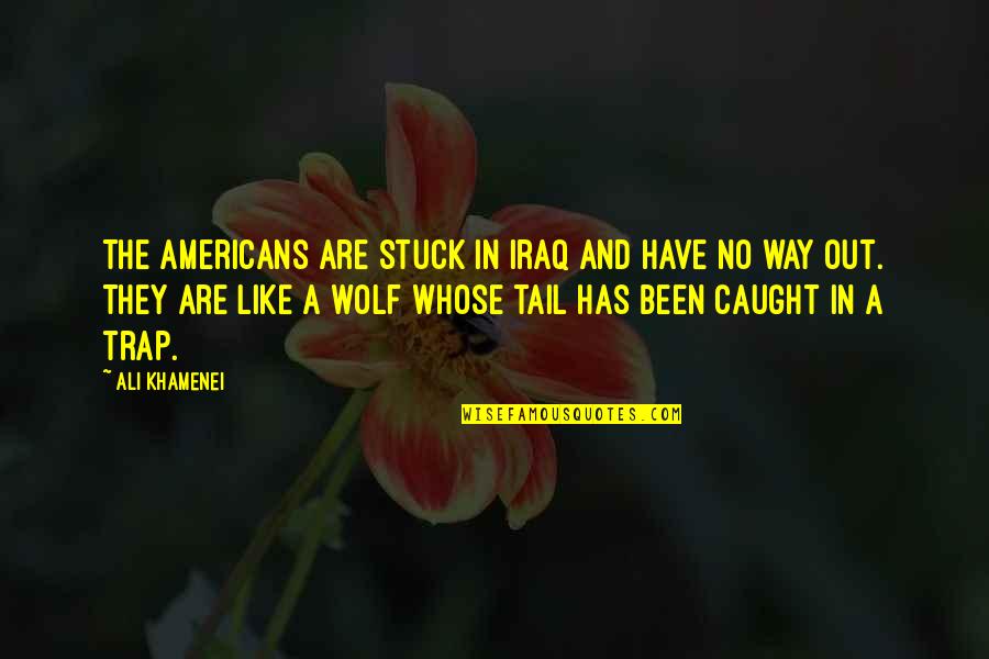 Frisks Shirt Quotes By Ali Khamenei: The Americans are stuck in Iraq and have